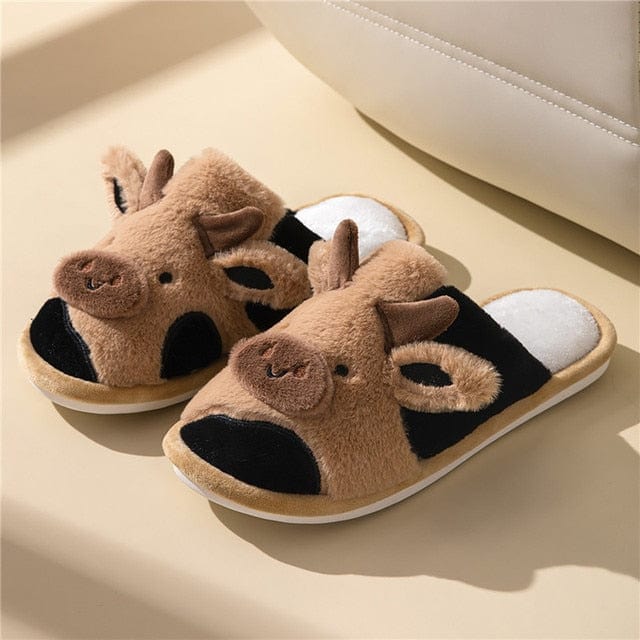 Cozy Cow Print Womens Slippers for All Seasons | Emma 1