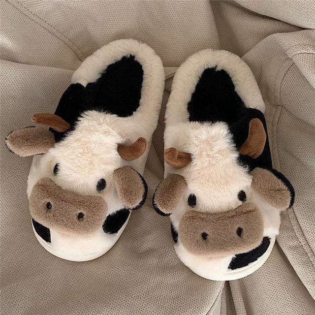 Cozy Cow Print Womens Slippers for All Seasons | Emma 22
