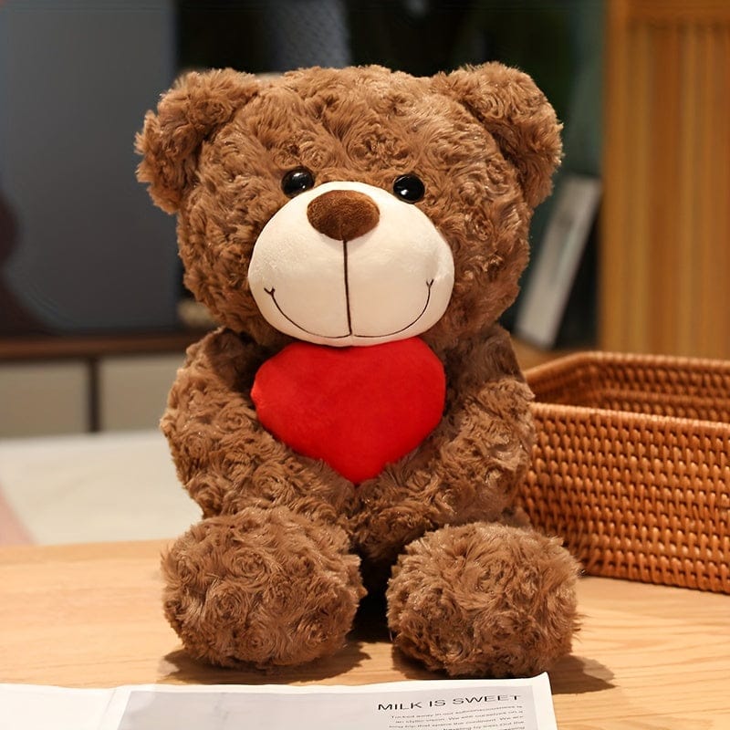 Cuddly plush bear with heart, soft, ideal Valentine's Day gift 0