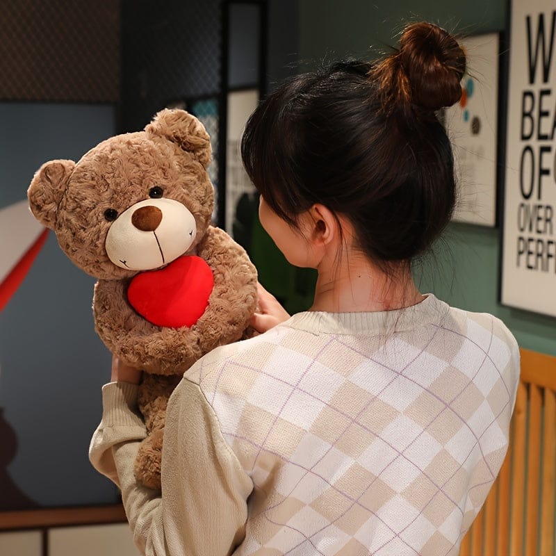 Cuddly plush bear with heart, soft, ideal Valentine's Day gift 7