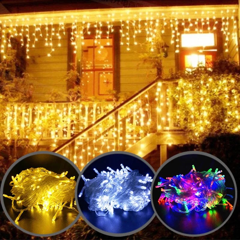 Elegant outdoor lighting for houses with icicle-shaped LEDs, energy-efficient, wintery. 7