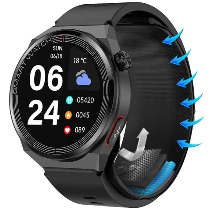 Precise unisex health watch with blood pressure measurement and app function, modern 0