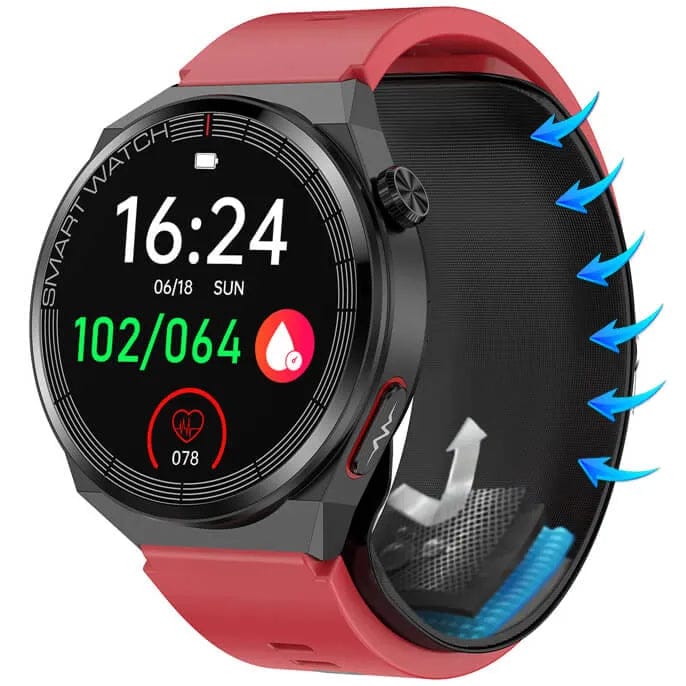 Precise unisex health watch with blood pressure measurement and app function, modern 2