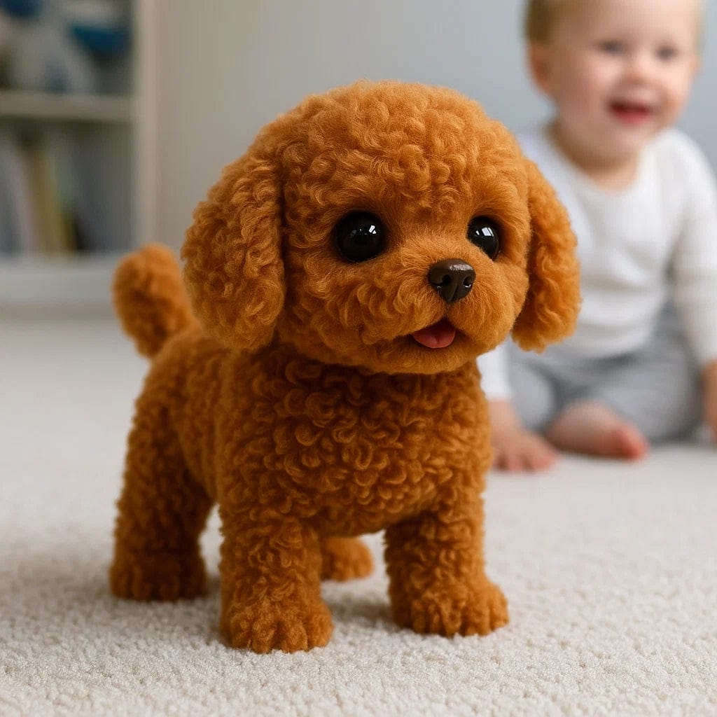 Realistic plush dog for children, interactive, eco-friendly, playful 3